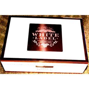 Wood Cigar Box ROCKY PATEL WHITE LABEL Storage Guitar Purse 10" X 7" HEAVY DUTY!